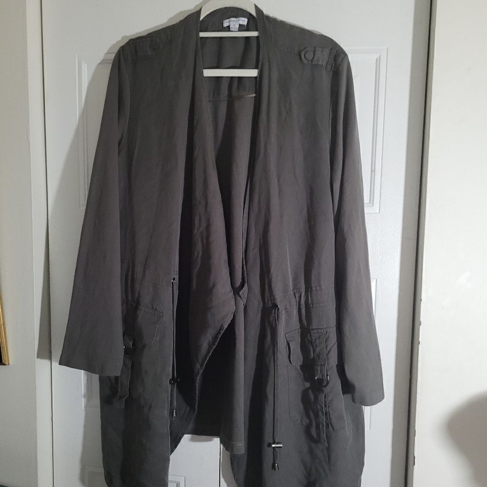 WOMEN'S CAROLINA BELLE Montreal Green Waterfall Drawstring Jacket Size 3X
